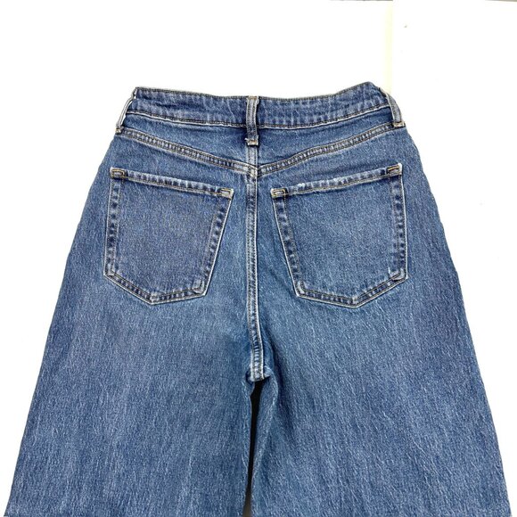 Wild Fable Highest Rise Baggy Distressed Women's size 2 Dark Blue Denim jeans - Picture 4 of 4